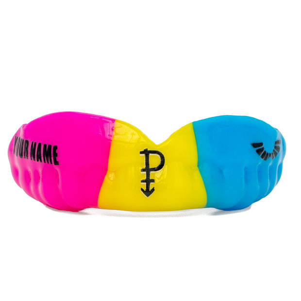 Custom Sports Mouth Guards  Example of 3 Stripes Tricolor